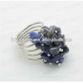 Natural sodalite anéis ajustável chip sodalite gemstone tecido anéis de amizade para mulheres &amp; Girl